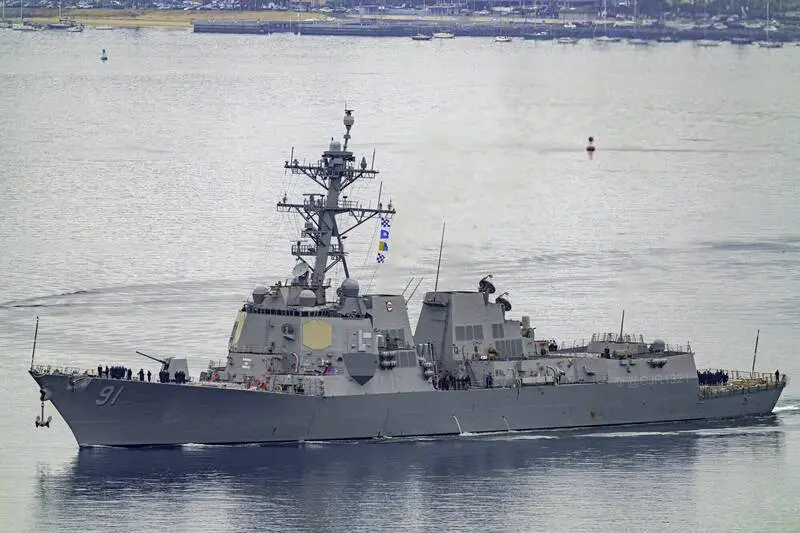 美國海軍「平克尼號」驅逐艦（USS Pinckney, DDG 91）。（翻攝自X平台@CjR1321）