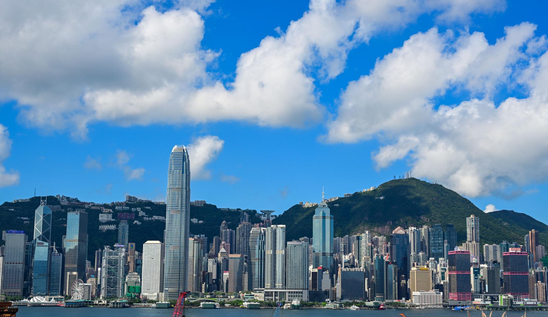 香港島的建築群(新華社)