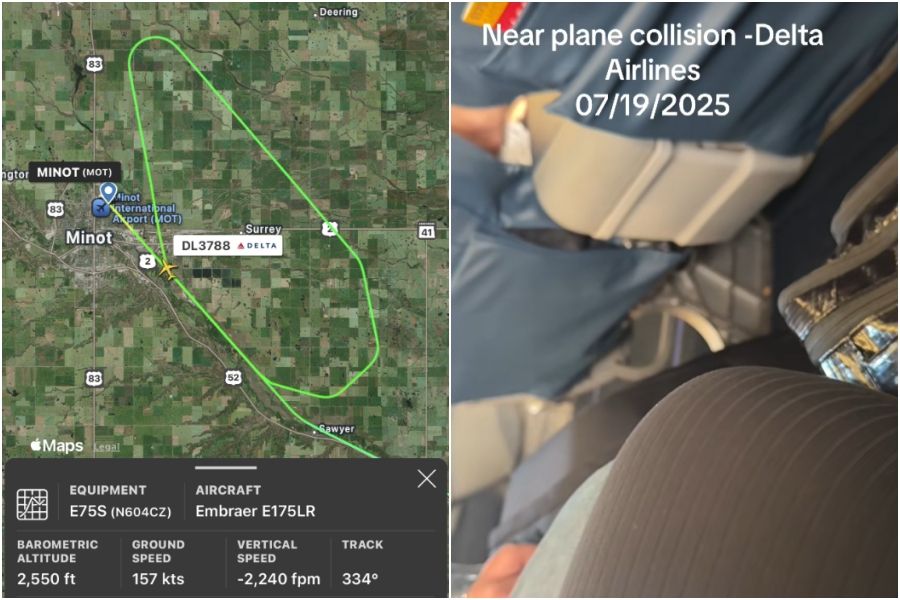 天西航空3788航班差點撞上美軍轟炸機。（翻攝自imgur、TikTok）