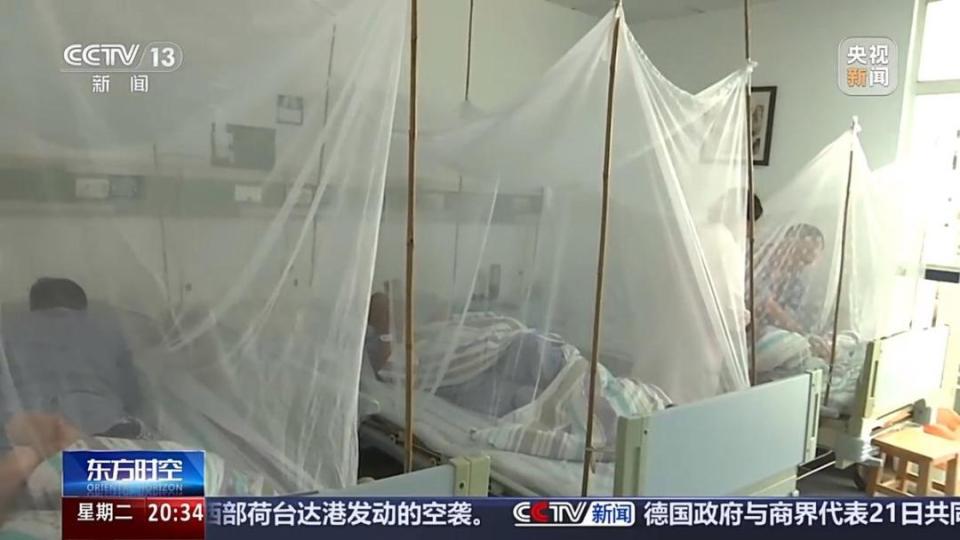 佛山基孔肯雅熱確診個案累計報告2659宗，醫院設「蚊帳病房」切斷傳播源。(央視畫面)
