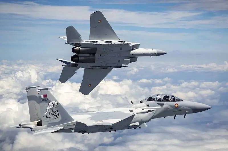 卡塔爾空軍的歐規「颱風」戰鬥機（Eurofighter Typhoon）機隊。（卡塔爾空軍）
