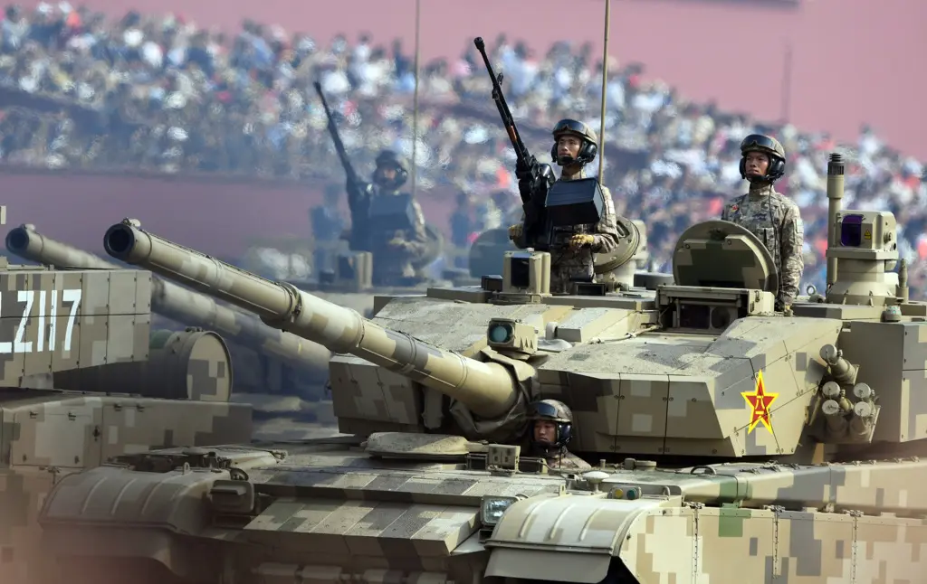參加2019年北京閱兵的共軍99A式主力坦克。（新華社資料圖片）