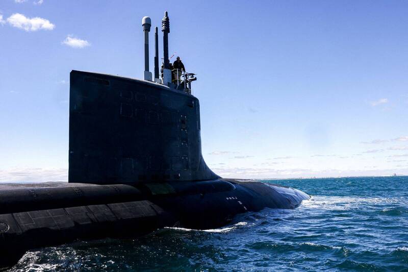 維吉尼亞級核子攻擊潛艦「印第安納號」（USS Indiana）。（美國海軍）